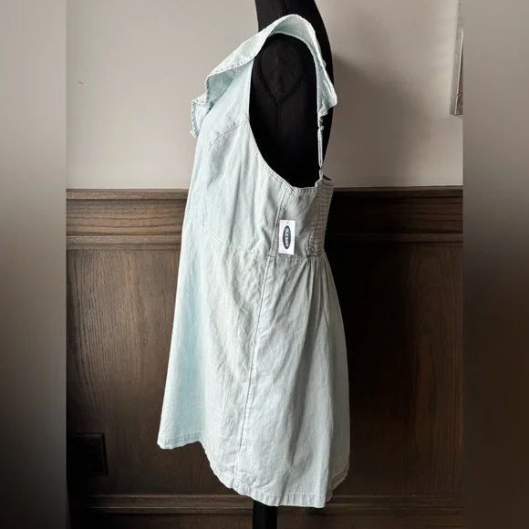 Old Navy Sleeveless Ruffle Fit and Flare Chambray Dress size XL NWT - Picture 2 of 7